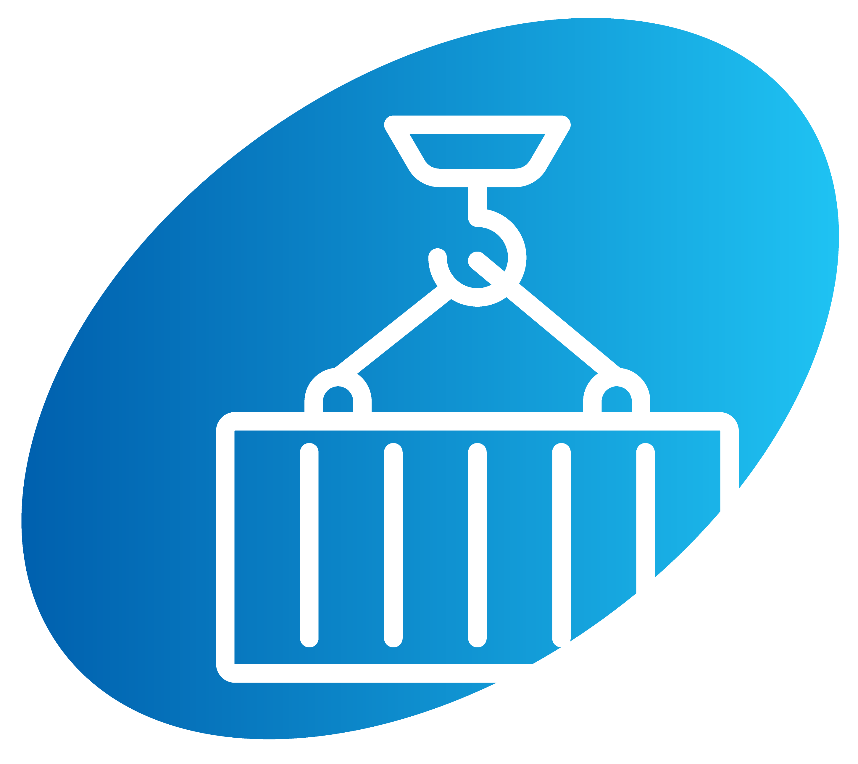 icon of a shipping container being lifted by a crane